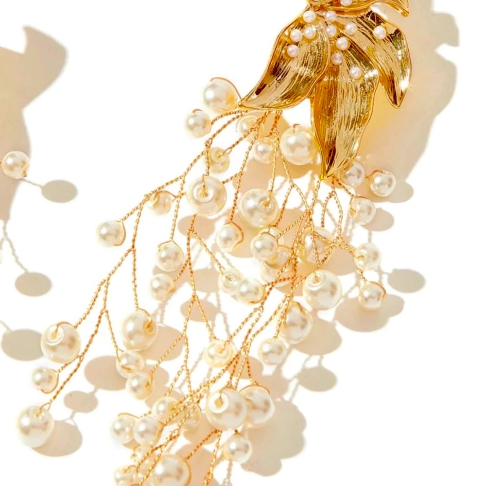🍋2/$30 New Zara Baroque Pearl Branch Earrings - Picture 3 of 4